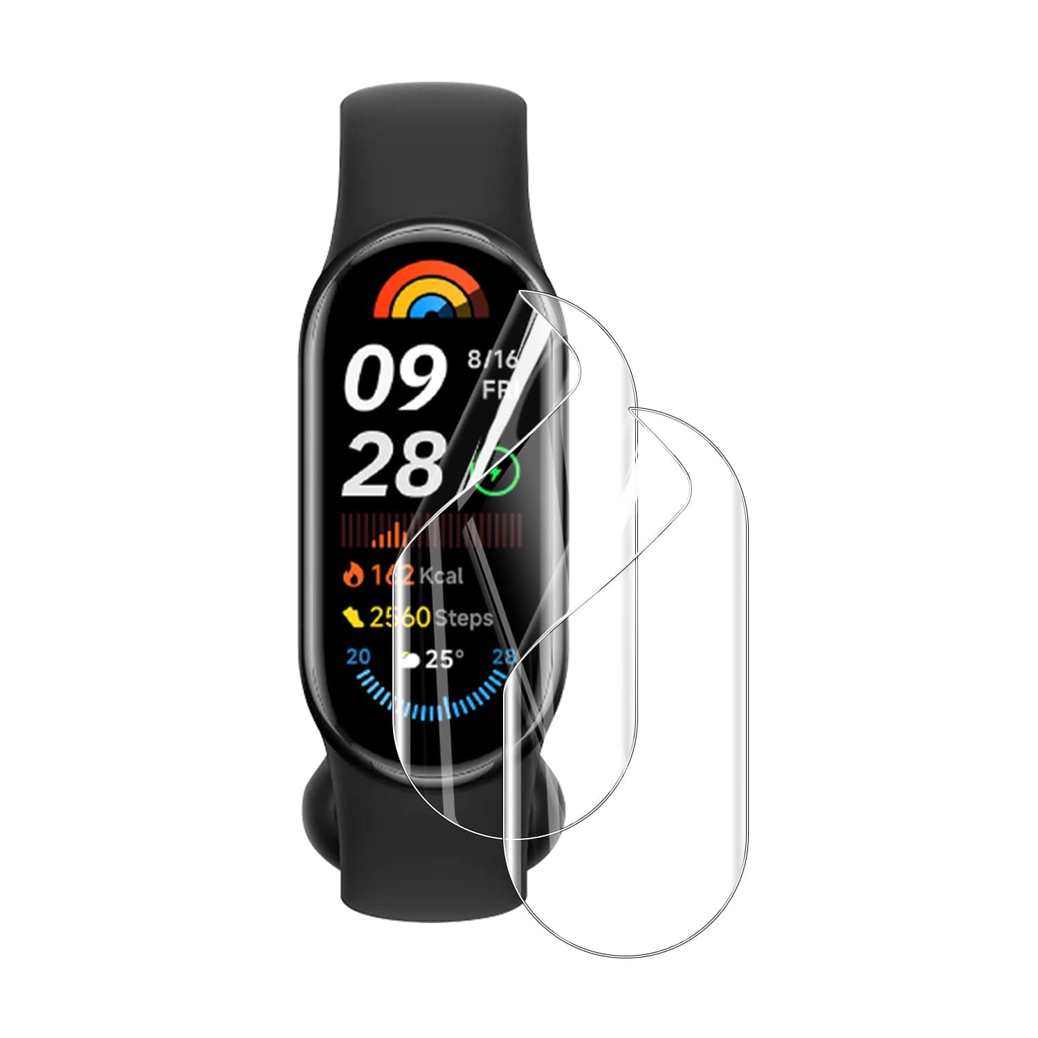 2 Pack Screen Protector for Smartwatch Xiaomi Smart Band 9,Soft Flexible TPU Film Screen Protector for Xiaomi Band 9,Full Coverage,HD Clear,Support Fingerprint UnlockClimatePartner certified