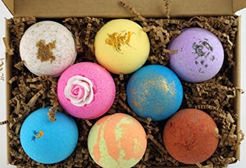 LifeAround2Angels 8 Pack Bath Bomb Assortment Gift Set Large Size. Handmade in USA with Fresh Ingredients, Shea & Coco Butter Great for Dry Skin.