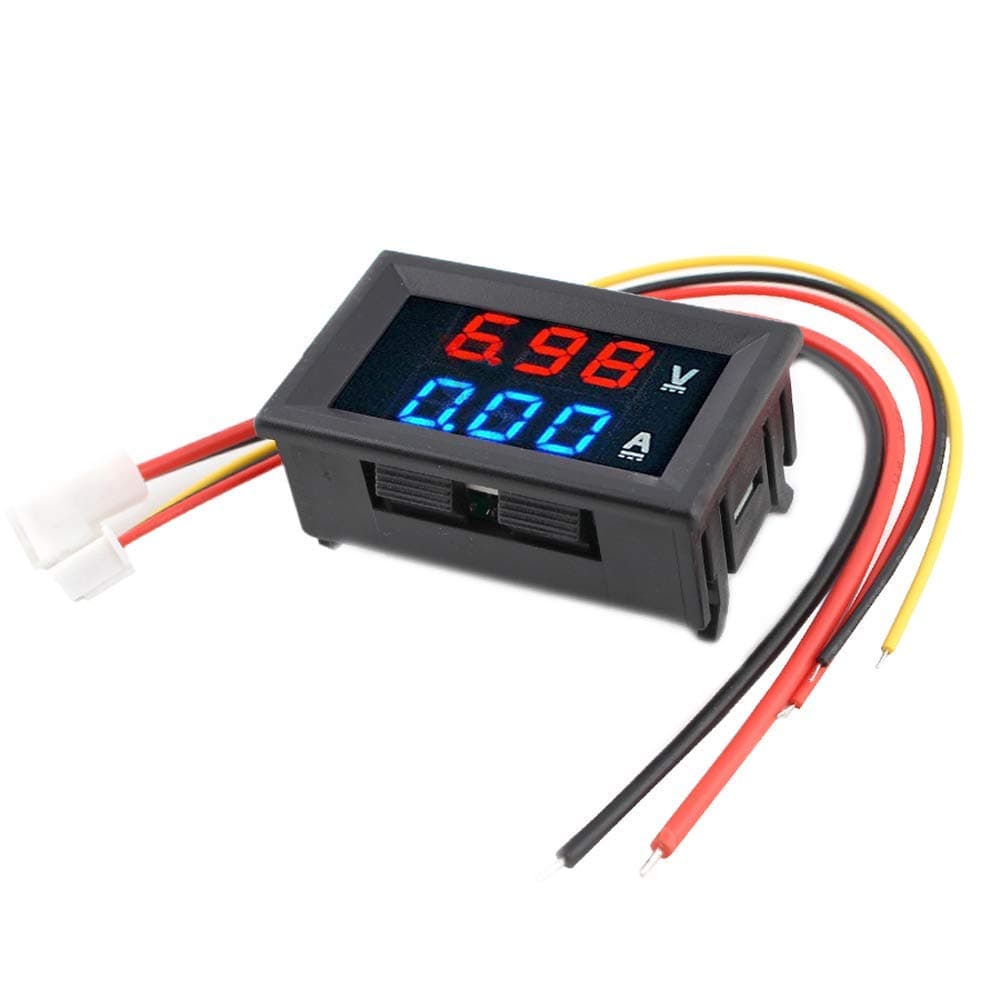 1PCS 0.28" LED Voltmeter Ammeter, Red and Blue Digital Multimeter Display Voltage Current Tester,DC 0-100V 10A Detector Voltage Current Meter Panel Amp Volt Gauge