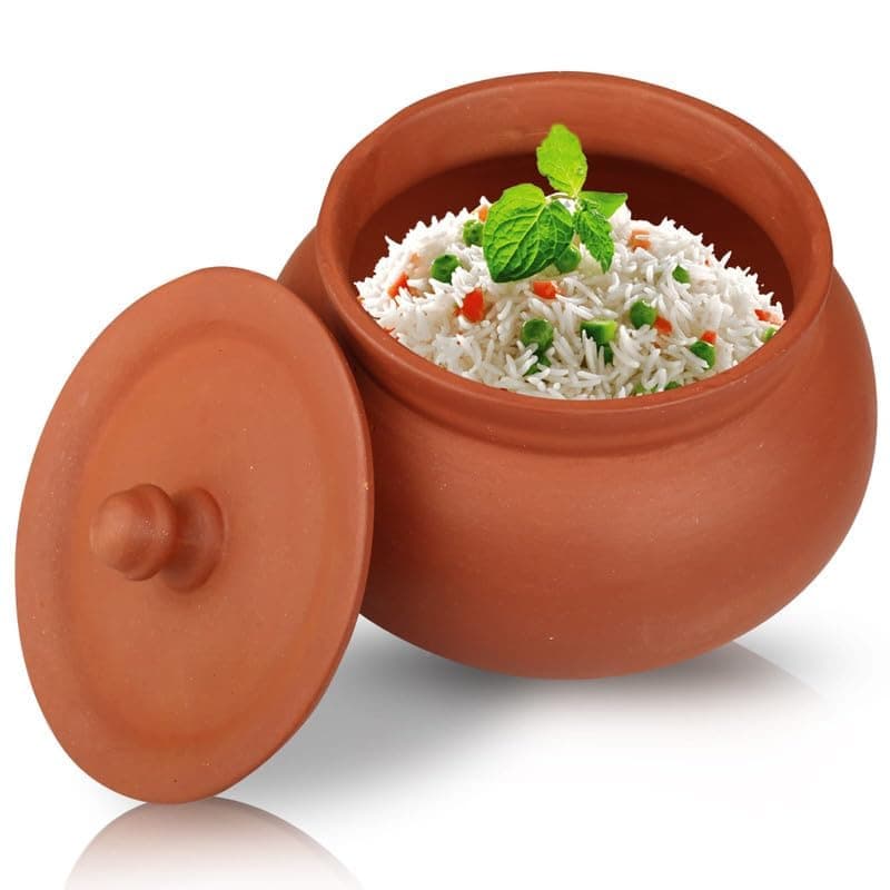 Unique Clay Dahi Handi/Curd Pot with Lid for Sprouts (1000 ml)