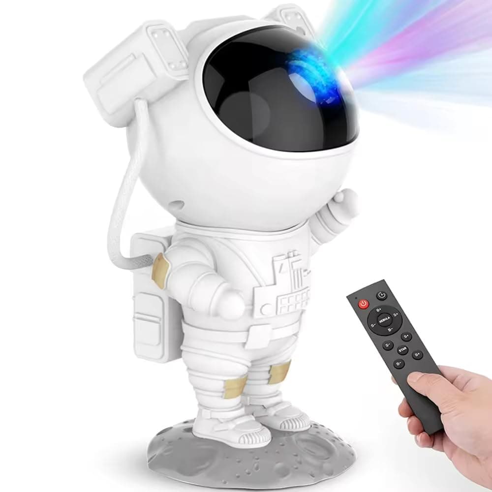 molinon Plastic Astronaut Galaxy Projector Robot Star Sky Space Night Light LED Lamp With Remote 360 Adjustable For Home, Tents, Gifts, Baby, Bedroom Gaming Room And Dance Party (Mrpnlnsw)