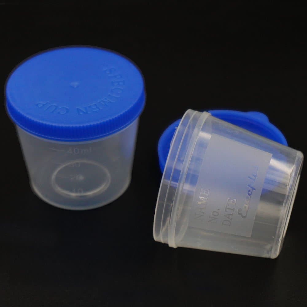 Bluemoona 20 Pcs - 40ml Specimen Cup Container Security Screw Cap Sterile Plastic Jar hospital Use