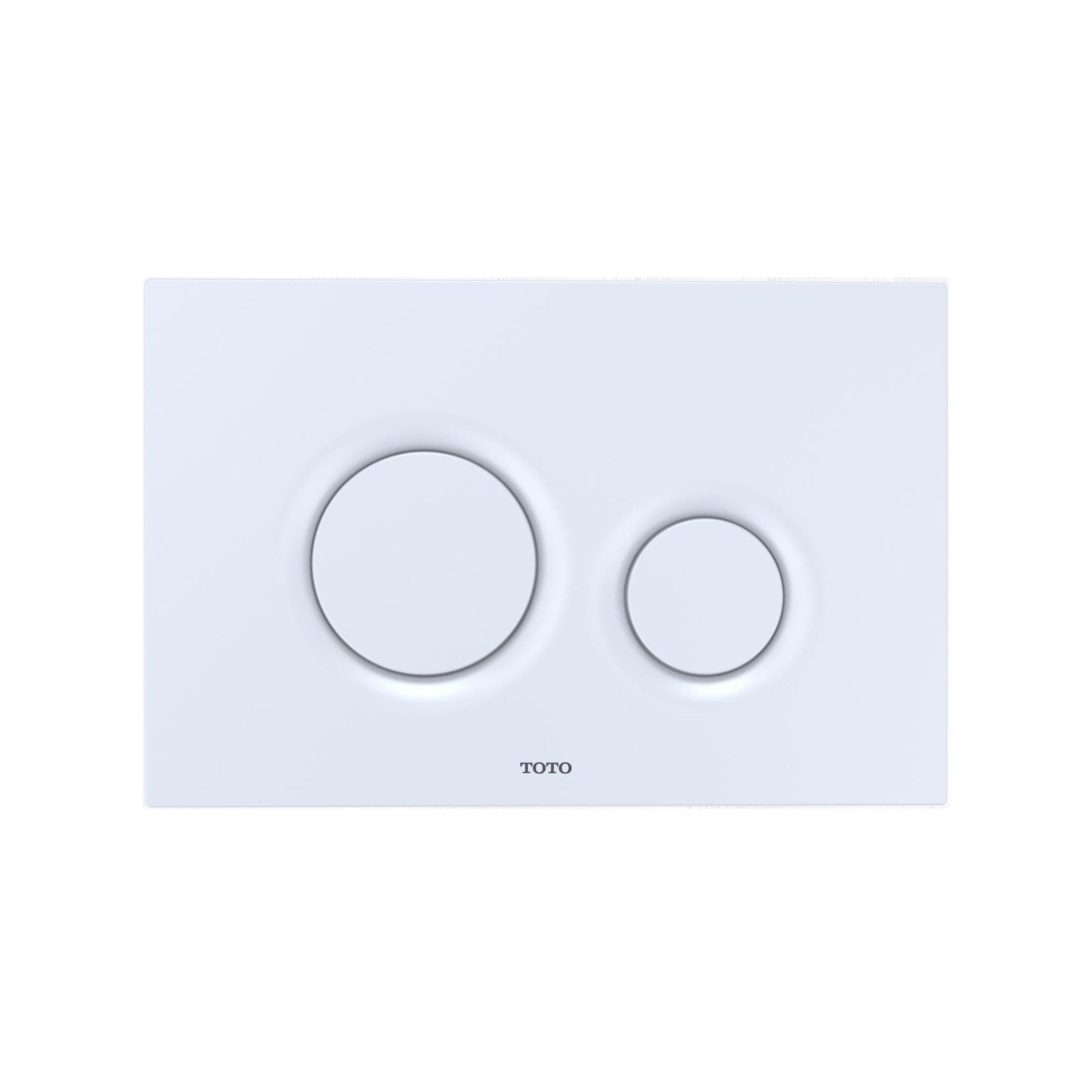 Dual Flush Round Push Button Plate for Select DuoFit In-Wall Tank Unit, White Matte - YT930#WH
