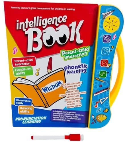 Fiddlys Intelligence Book | Interactive Children Study Book -Musical English Educational Phonetic Learning Book for 3 + Year Kids|Boys|Toddlers- Multi Color