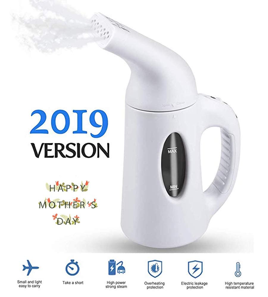Steamer for Clothes, 7 in 1 Multi Use clothes steamer-handheld, 120ml Fabric Steamer for Home and Travel/40 Seconds Fast Heat-up Power 850W，Compact Fabric and Clothing Wrinkle(White，2019 Upgraded)