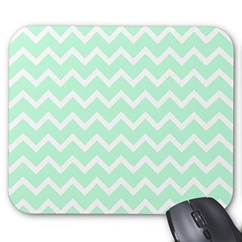 Chevrons Pattern - Mint Green and White Personality Rectangle Mouse Pad Gaming Mousepad Mat
