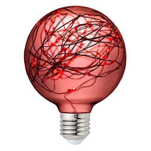 Judy Lighting - G95 LED Edison Bulb Decorative Starry String Light Bulb E26 Glass Fairy Light Bulb(Fireworks), Holiday Decoration Warm White