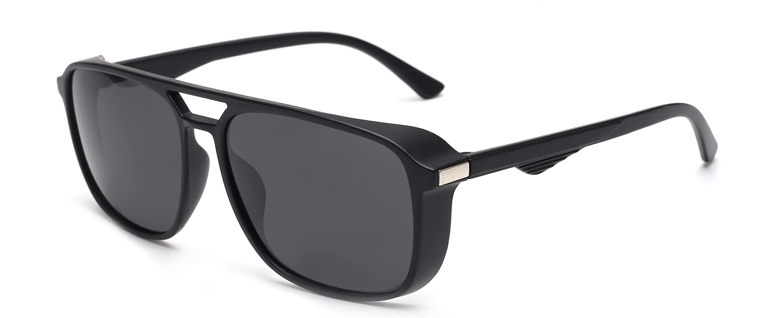 ELEGANTEPolarized Sunglasses For Men Square Frame with Side Shield Retro Unisex Design ELG-3833P