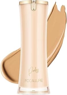 FOCALLURE PerfectBase Lasting Poreless Liquid Foundation, Medium to Full Coverage with Matte Finish, Covers Blemishes & Under-Eye Circles for All Skin Types, YL11 CANVAS