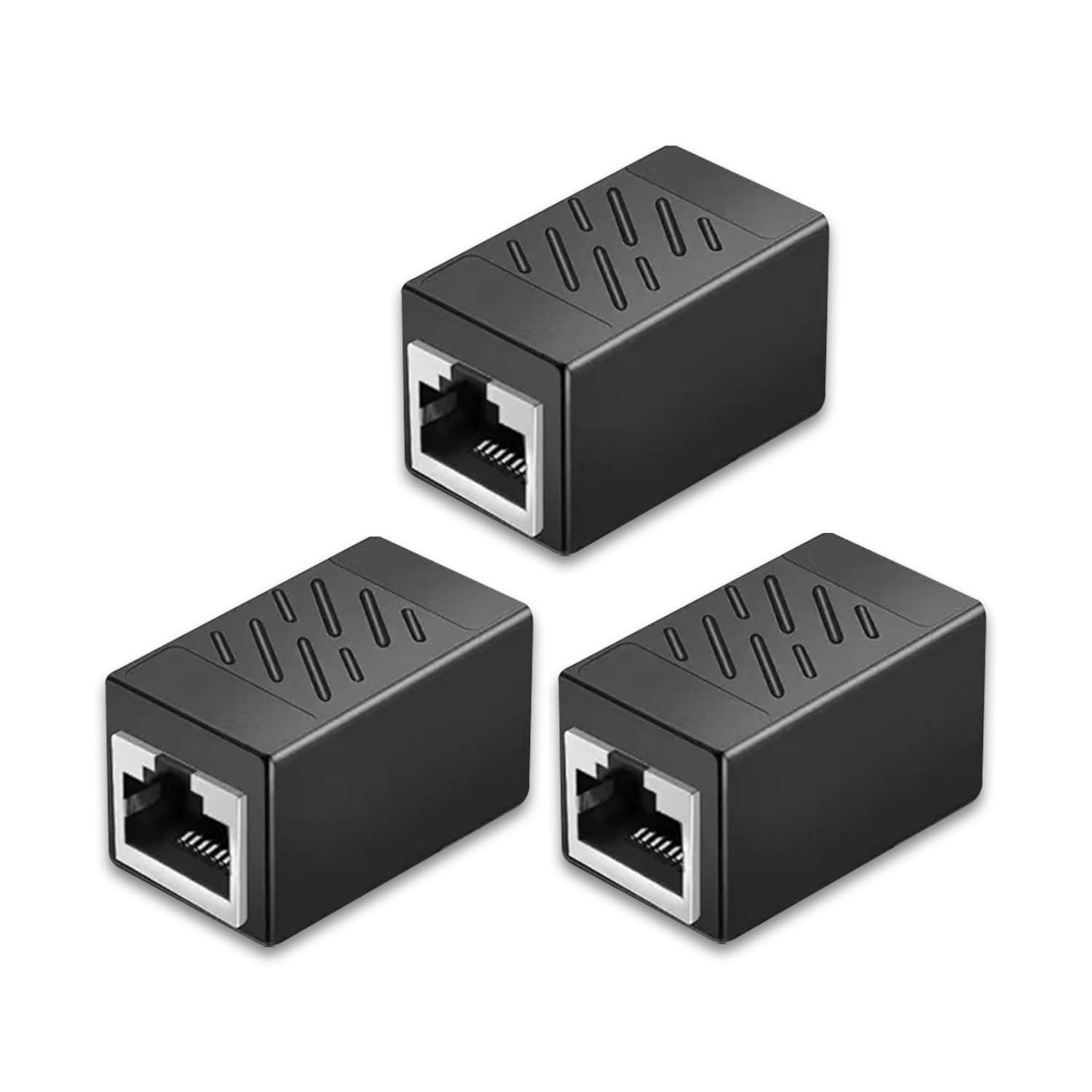 EZYUMM 3 Pack Ethernet Coupler, Premium Gold Plated Ethernet Extender, RJ45 Coupler Female to Female for Cat7/ Cat6/ Cat5/ Cat5e Network Cable