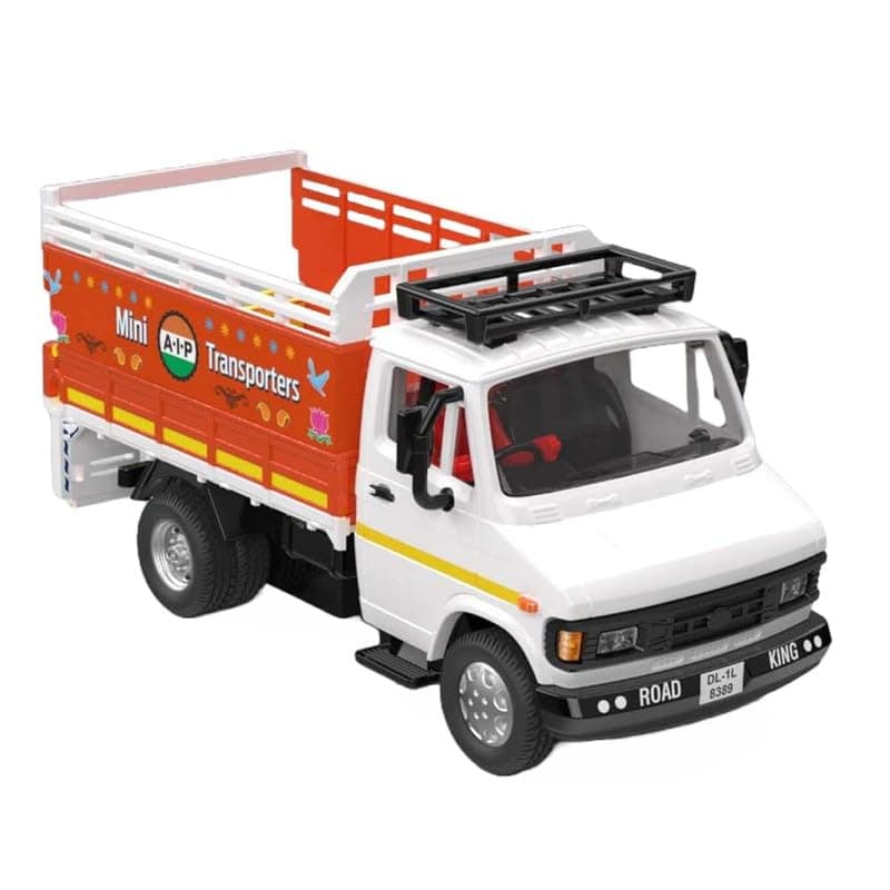 Amisha Gift Gallery Pull Back Action TATA 407 Mini Transporter Truck Toy for Kids with Openable Tail Gate, Toy Cars, Trucks, Car Set, Loading Vehicles