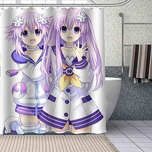 Shower Curtains - Hot Custom Hyperdimension Neptunia Curtains Polyester Bathroom Waterproof Shower Curtain With Plastic Hooks More Size (7 90x180cm)