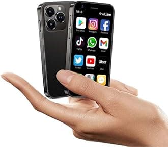 XS16 3.0 inch Mini Smartphone 4G LTE Android 10 Quad Core 2000mAh Type-C Dual SIM Small Mobile Phone (Black, 3GB RAM 64GB ROM)