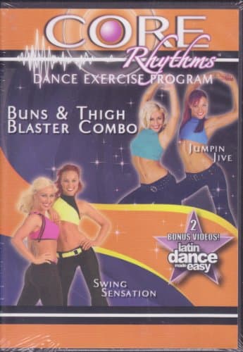 Core Rhythms Dance Excercise Program Buns Blaster & Thigh Combo Jumpin Jive / Swing Sensation Latin Dance Made Easy DVD