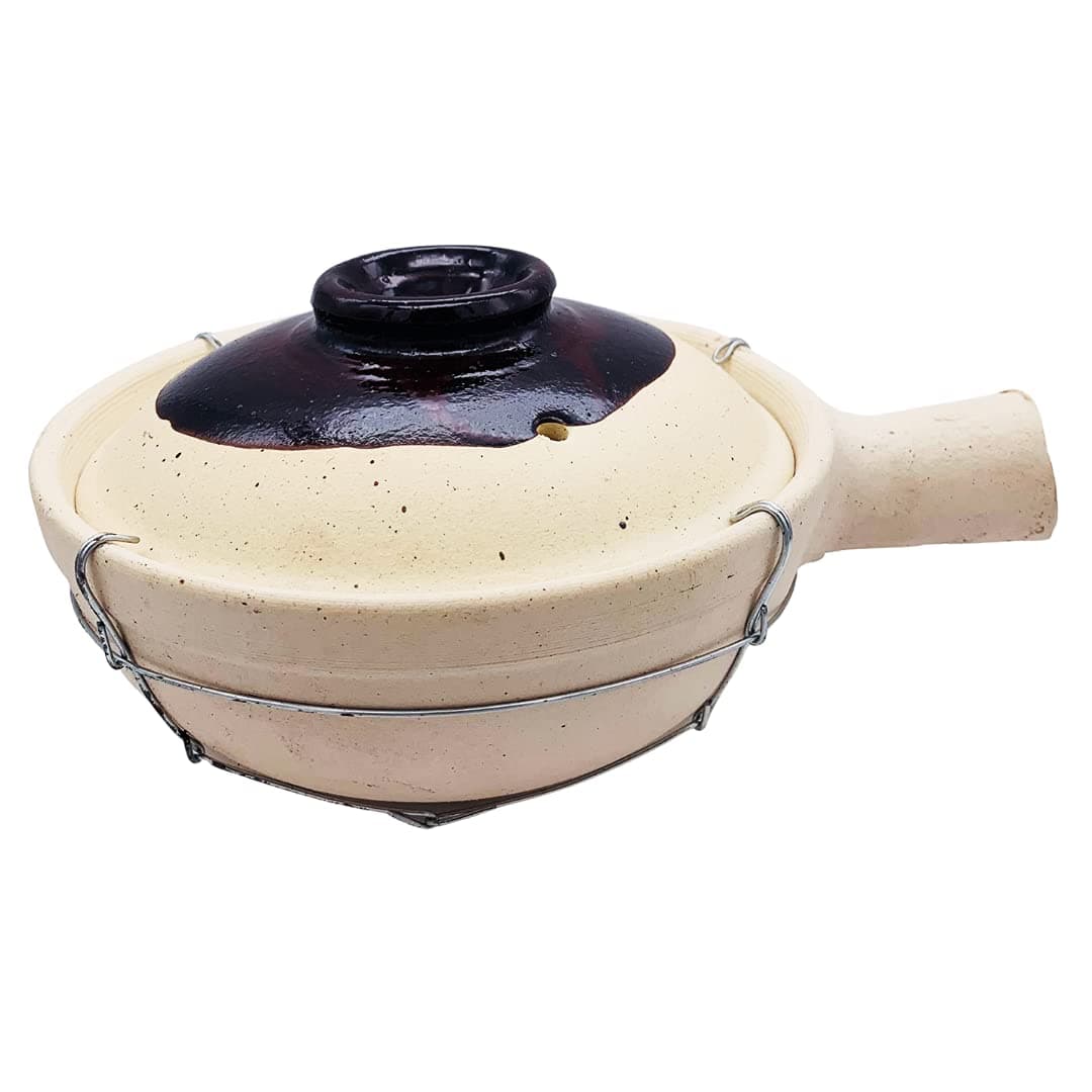 Chinese Single Handle Clay Pot (Wired) Earthen Pot for Clay Pot Rice and Stews 22cm