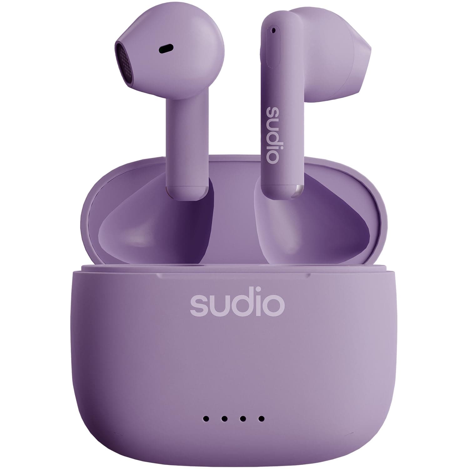 A1 Purple, Earphones with Bluetooth, Touch Control with Compact Wireless Charging Cradle, IPX4 Protected, Noise-Permeable Headphones with Built-in Microphone, Premium Crystal Sound