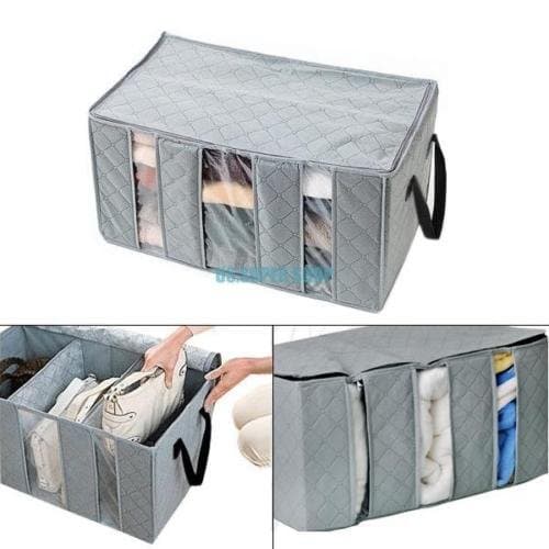 Decorcrafts 3 Part Fold able Clothes Organiser Folding Storage Box