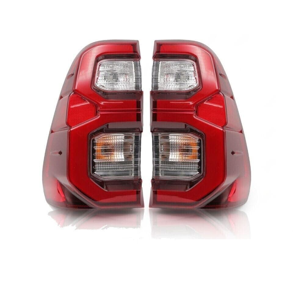 – Rear LED Tail Light Assembly Back Brake Lamp Warning Replacement Light For Toyota Hilux Revo Rocco SR5 2020 2021 2022 2023 2024 (Pair)