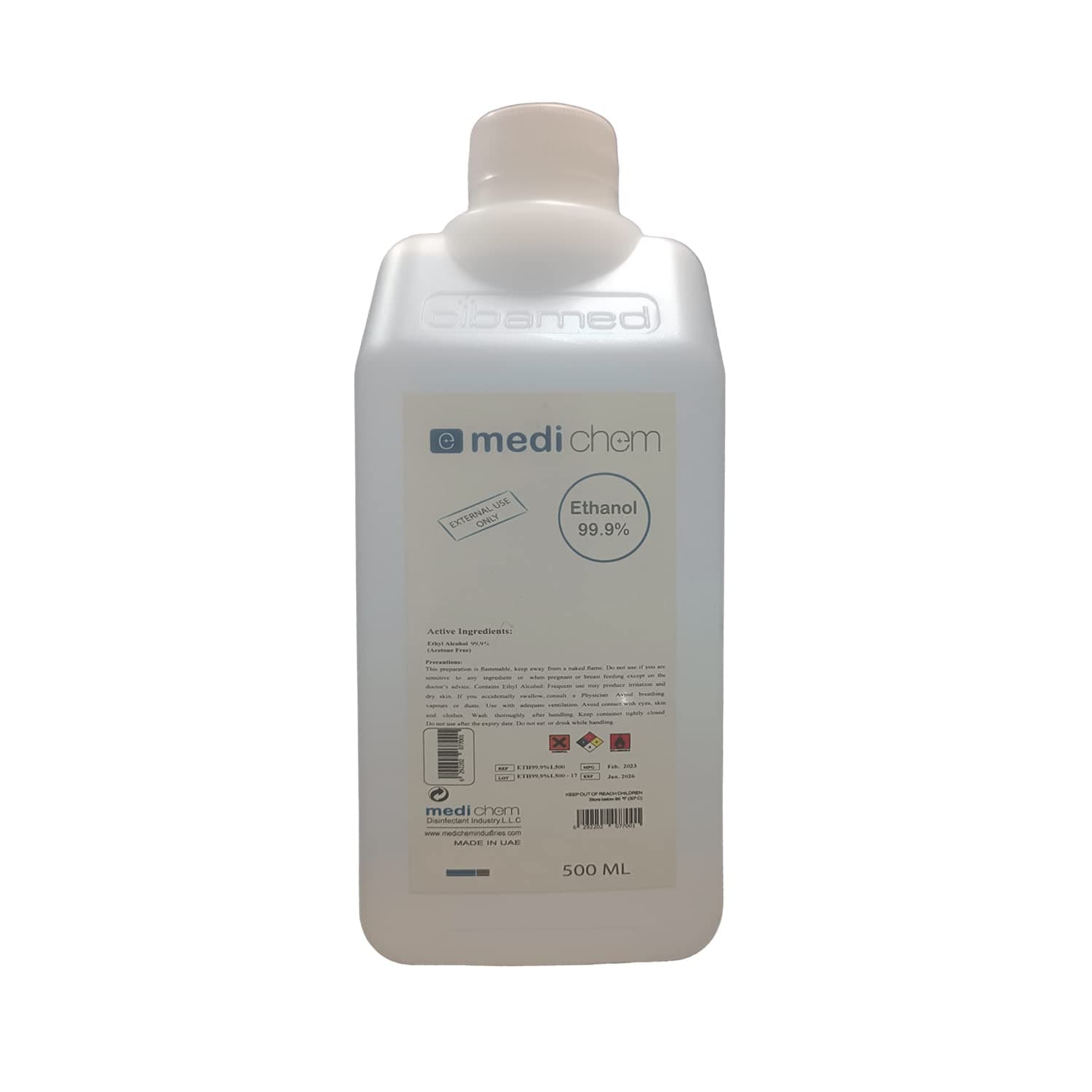 500ml Ethanol 99% Solution | For External Use Only | Methyl carbinol Free of Allergenic Compounds such as Gluten or Gluten Residues | 500ml Capacity | Adhering to Global Standards