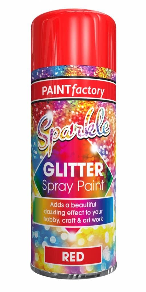 1 x Glitter Red Spray Paint 200ml / 1x Pair of Disposable Gloves Decorative Creative Art and Craft by Swiss Signature