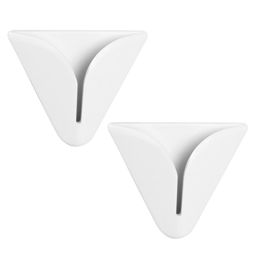 iDesign Self-Adhesive Dish Towel Holder for Kitchen - Pack of 2, White