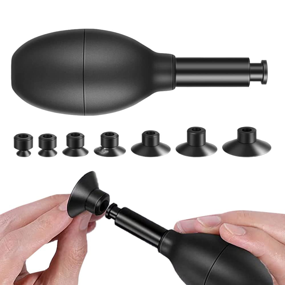 Lens Sucker Kit 8-in-1 with 7 Interchangeable Suction Cups Strong Suction Manual Vacuum Suction Pen Lens Puller for Lens Repair and Cleaning, Watches, and Electronic Components