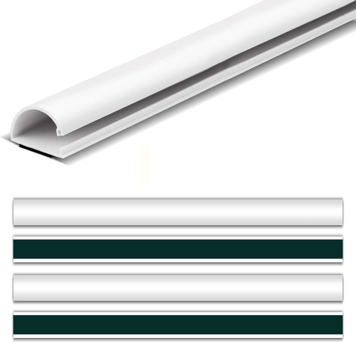 D Channel Cable Raceway, Stageek 245 inch On-Wall Cable Concealer Cord Cover Wire Hider, Self-Adhesive Cable Management Kit to Hide Wires,Cables, Cords for TVs and Computers - 16x15.4, White