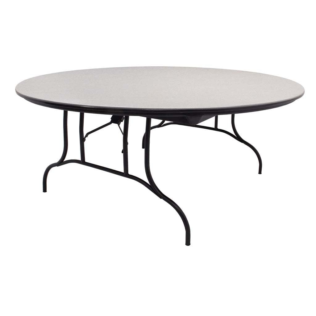MityLite 72" Round ABS Folding Table - Beige, Grey, Speckled Beige, Speckled Grey (Grey)