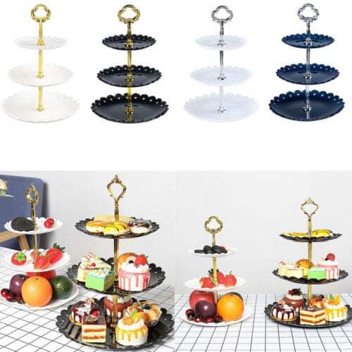 BANAMANA Professional Convenient 3 Tier Multi-layer Cake Plate Stand Wedding Birthday Party Afternoon Tea Dessert Fruit Tray Cake Decorating Equipment