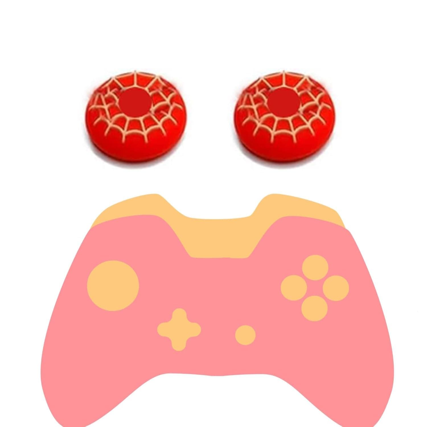 2Pcs Analog Thumb Grip Stick Cover, Dualsense Wireless Controllers Game Remote Joystick Cap, Fantastic Non-Slip Silicone Handle Protection Cover for PS5/PS4/Xbox one/360/NS PRO (Spider Man)