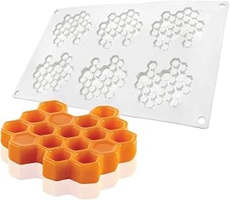 TUKE Silicone Honeycomb Molds 3D Honeycomb Bees Lace Mat Fondant Mold Lace Pad Baking Cake Chocolate Candy Mold for Cupcake Decorating Tools Kitchen