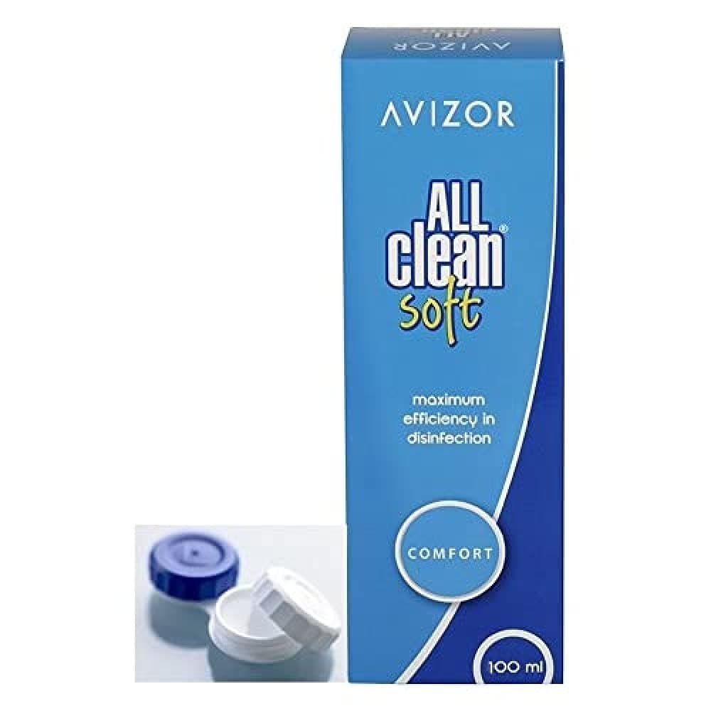 AVIZOR All Clean Soft Contact Lens Liquid. Unique Solution for Cleaning and disinfecting All Types of Soft Contact Lenses. 1 x 100 ml