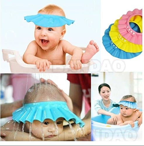Safe Shampoo Shower Bathing Bath Protect Soft Cap for Baby Blue