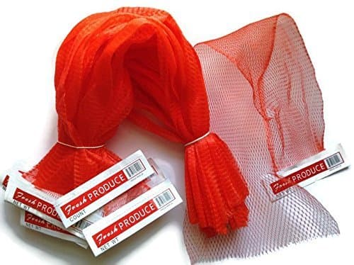 100 pcs 25" Red Reusable Nylon poly Mesh net bags w/paper tab