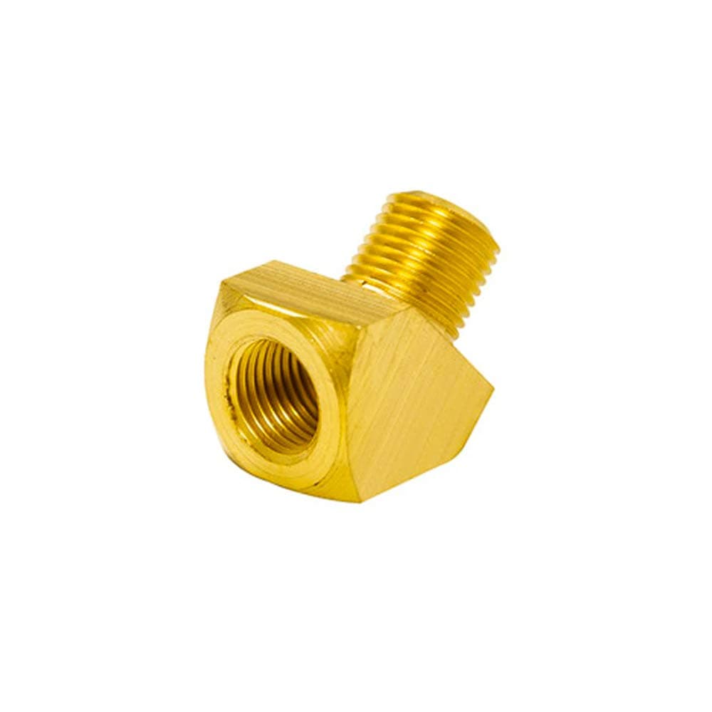 GlowShift 45 Degree Brass Fitting Sensor Thread Adapter - 1/8-27 NPT Threads