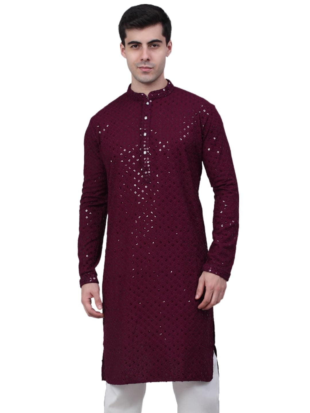Jompers Men's Chikankari Embroidered and Sequence Kurtas