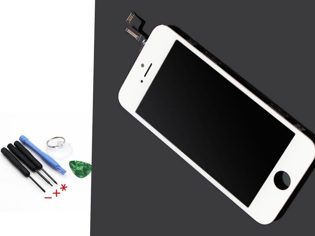 AMHDEAL LCD Display & Touch Screen Digitizer Assembly Replacement for Apple iPhone 5S (White)