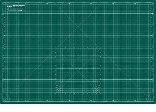 DUVERRA Professional Cutting Mat A2 Self-Healing Double Sided Durable Non-Slip PVC - Imperial - Inchs / Metric - cm/mm – 23 Inch x 17 Inch / 59cm x 49 cm – Green/Green