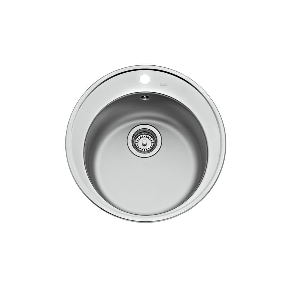 Teka Centroval 45 MLN eco Kitchen Sink with a Single Bowl Made of Stainless Steel 18/10 Thickness 0.6 mm from Franke Basico 1C CN MAT 10124027, Grey