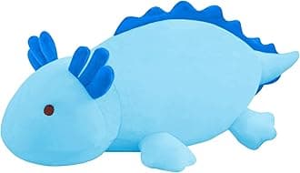 SQEQEWeighted Axolotl Plush Toy, Blue Axolotl Stuffed Animals Cute Plush Pillow, Kawaii Weighted Stuffed Animals Gifts for Girls & Boys Blue 9.8 Inch, 0.8 Lbs