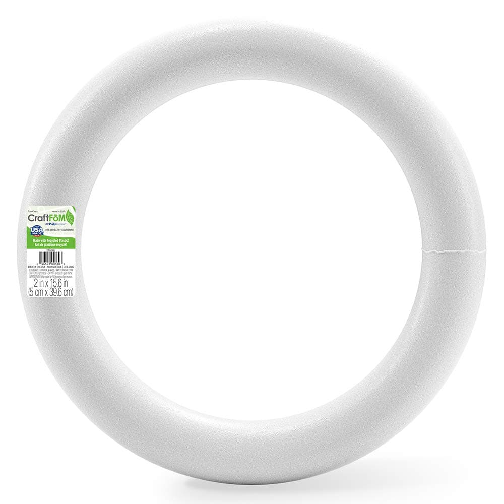 FloraCraftSTYRO WREATH EXTR WHITE 16INCH
