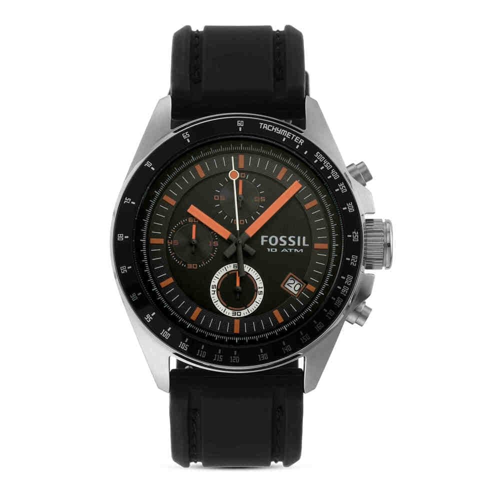 Decker Watch for Men, Quartz Chronograph Movement with Leather Strap.