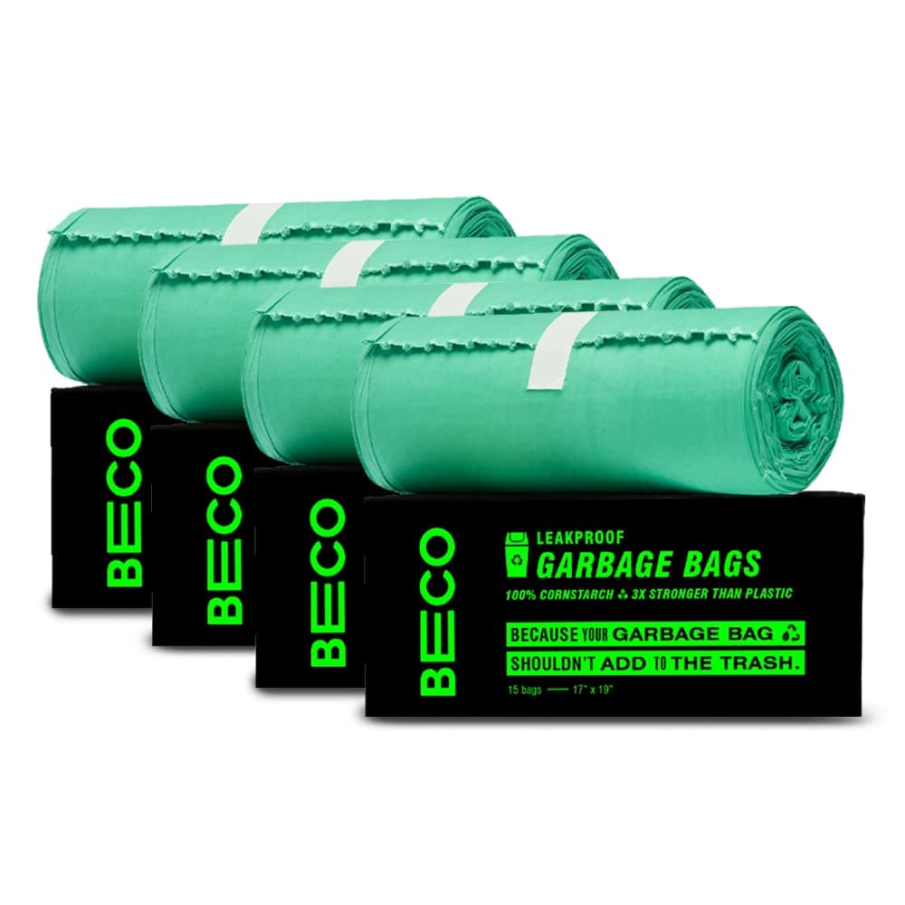 Beco Eco Friendly Compostable Garbage Bags for Dustbin | 60 Pcs | Small 17 X 19 Inches | Pack of 4