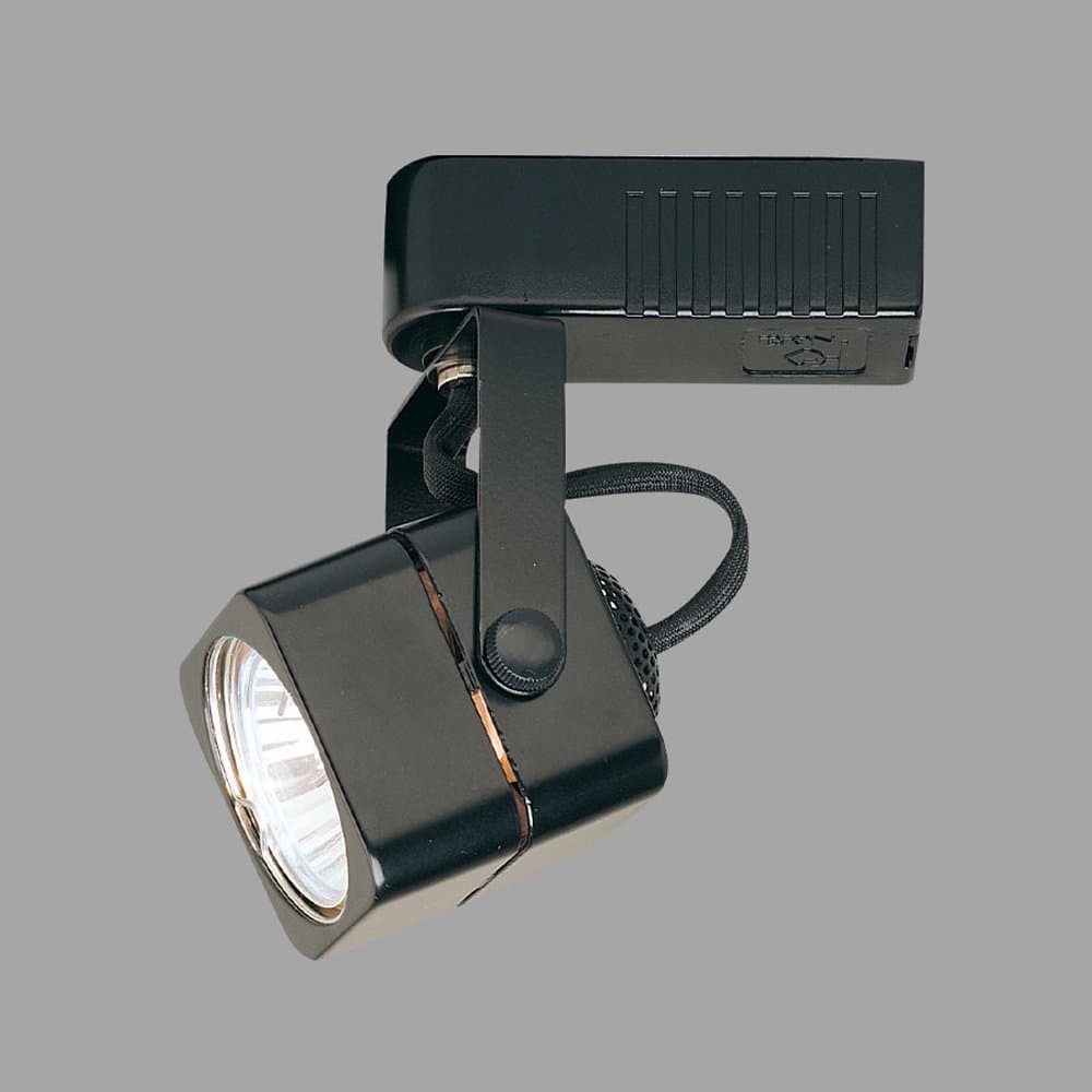 Nora Track Light NTL-202/75B - Black - Cube Shaped Track Head - Operates 20-75 Watt MR16 - Compatible with Halo Track - Built-In 12 Volt Electronic Transformer