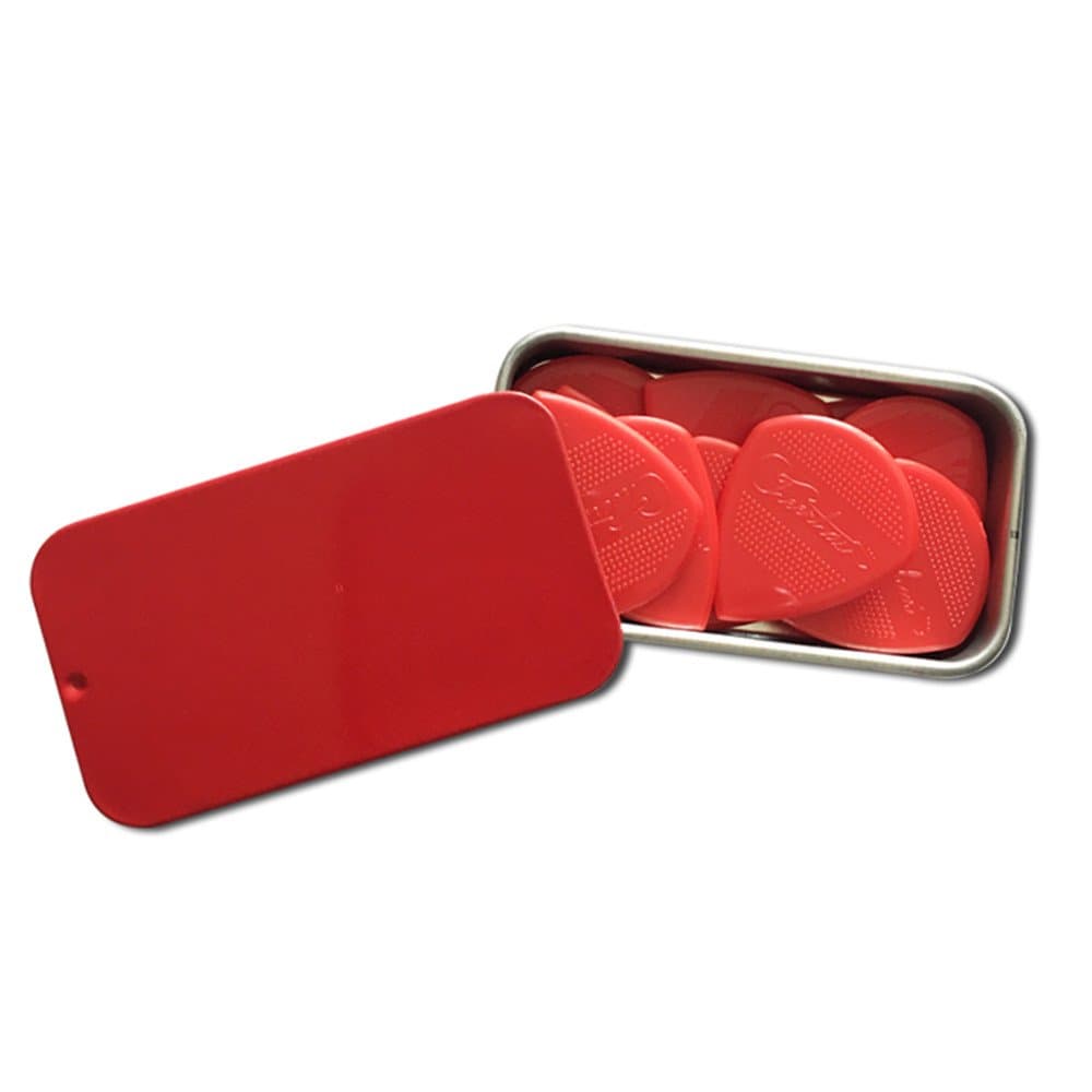 Cheerhas 10pcs Drop Shape Guitar Picks Red Nylon Embossed Guitar Picks Red Color Jazz III + Plasitc box (1.2MM, Red)
