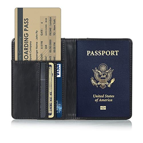 TDA Travel Passport Holder Wallet Multi-Purpose RFID Blocking ID Cards PU Leather Case Cover