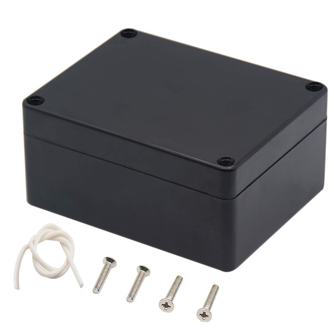 Junction Box, Zulkit Project Box IP65 Waterproof Outdoor Box ABS Plastic Electrical Boxes Electronic Enclosure Black 4.5 x 3.5 x 2.2 inch(115 x 90 x 55 mm)(Pack of 1)