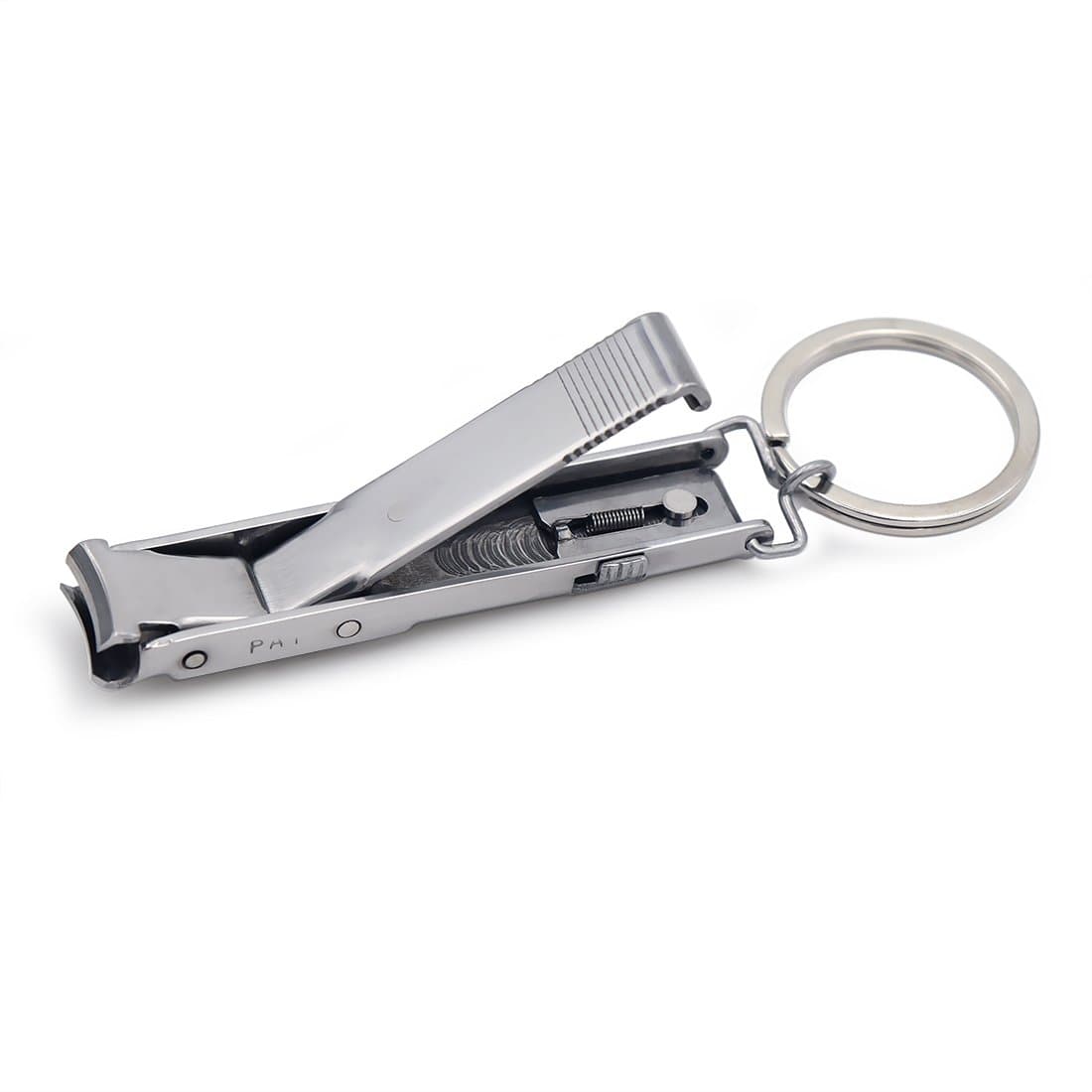 SZQHT Slim Foldable Nail Clippers Ultra-thin Cuticle Cutter with Keychain Slim Clips Key Ring Stainless Steel
