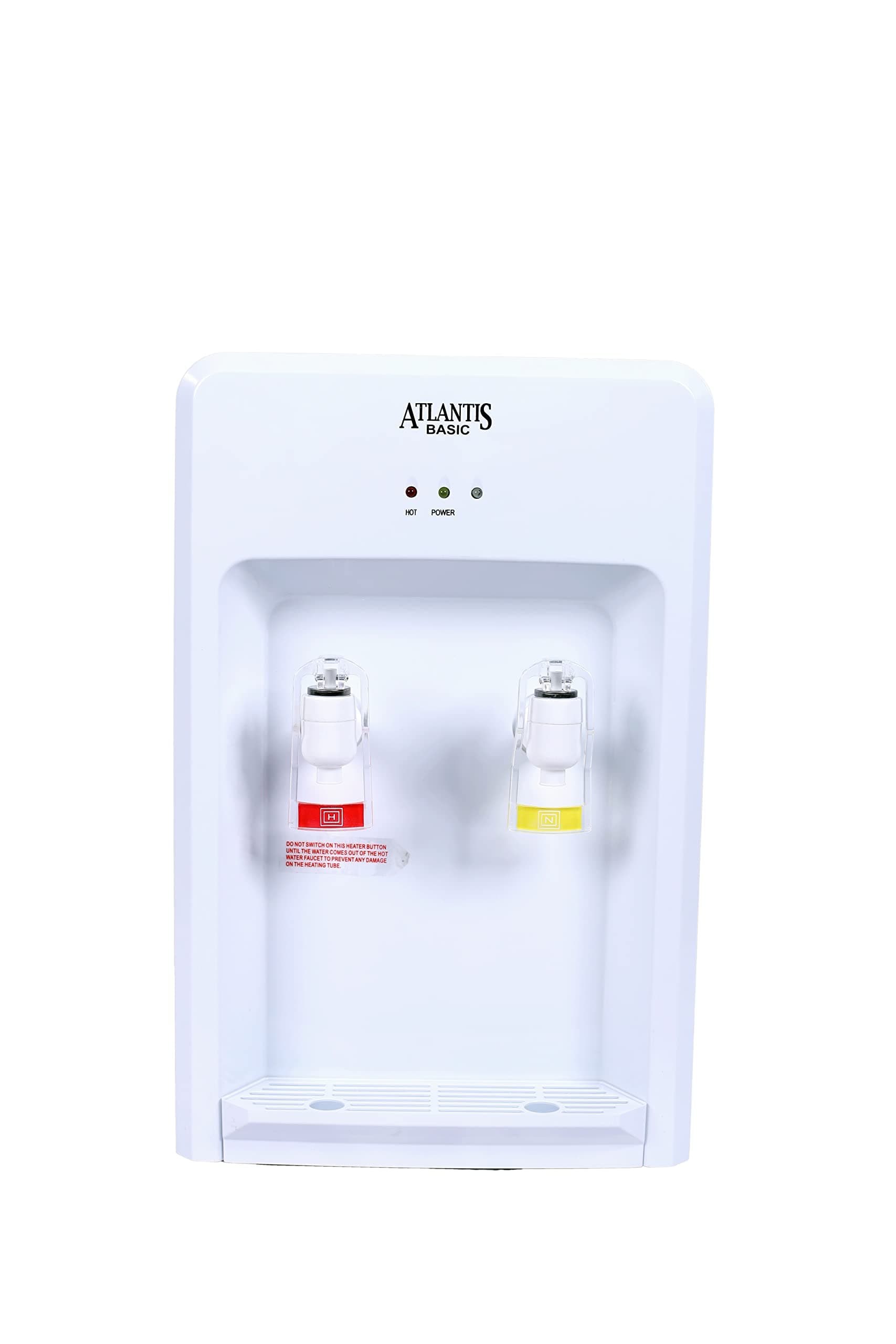ATLANTIS Basic Table Top Hot & Normal Water Dispenser | No Cold Water | Compact & Light | Suitable for Home & Small Offices, Clinics