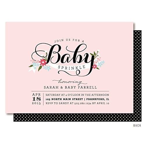 Elegant Baby Girl Sprinkle Invitations